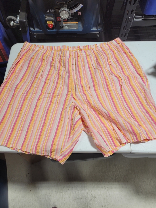 Cacique Pants - Cacique Pink, Yellow & Orange Striped Cotton Shorts